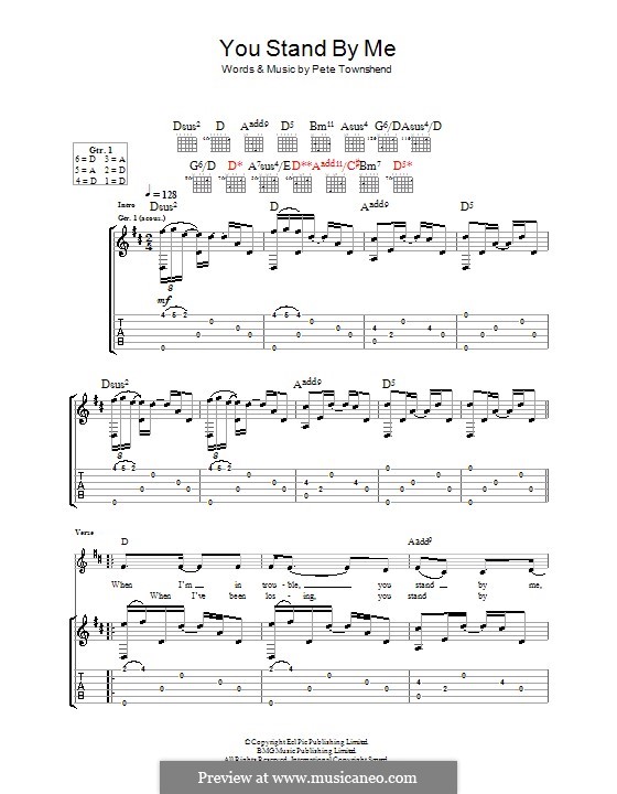 You Stand By Me (The Who): For guitar with tab by Peter Townshend