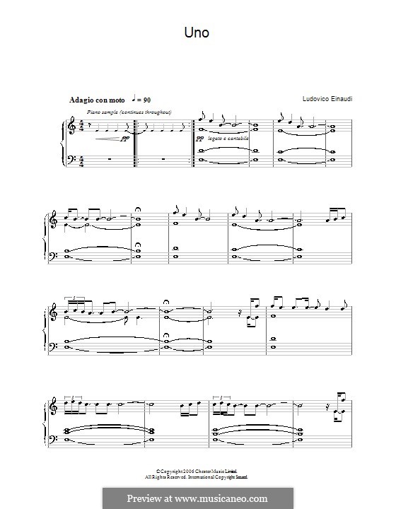 Uno: For piano by Ludovico Einaudi