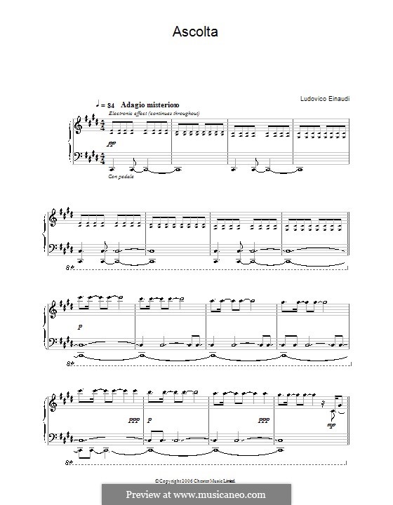 Ascolta: For piano by Ludovico Einaudi