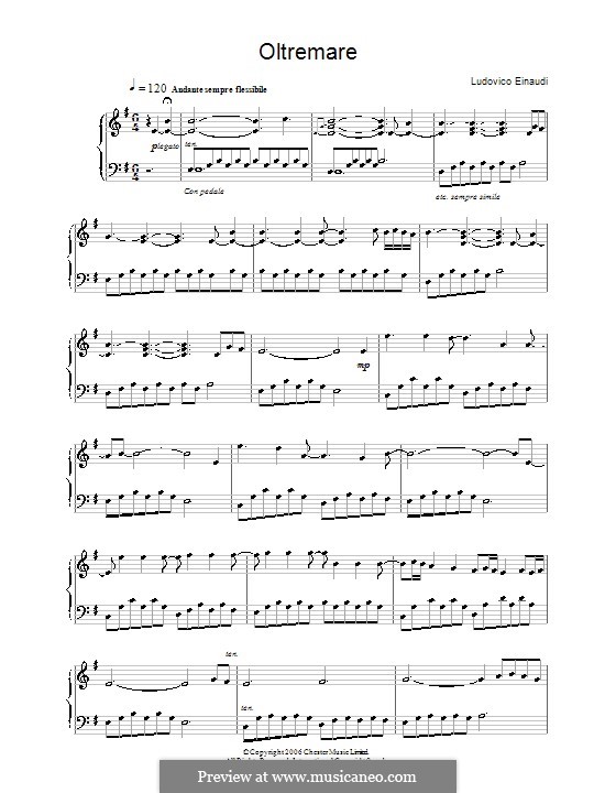 Oltremare: For piano by Ludovico Einaudi