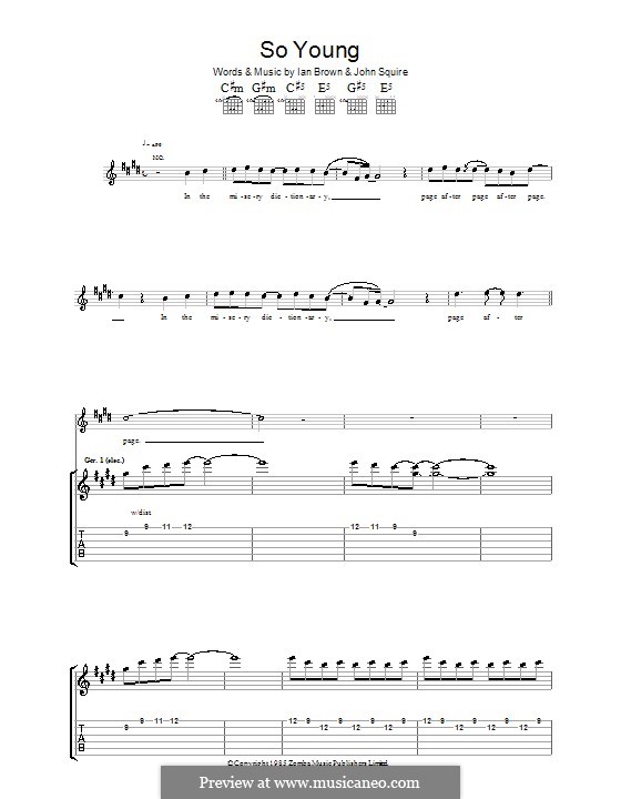 So Young (The Stone Roses): For guitar with tab by Ian Brown, John Squire