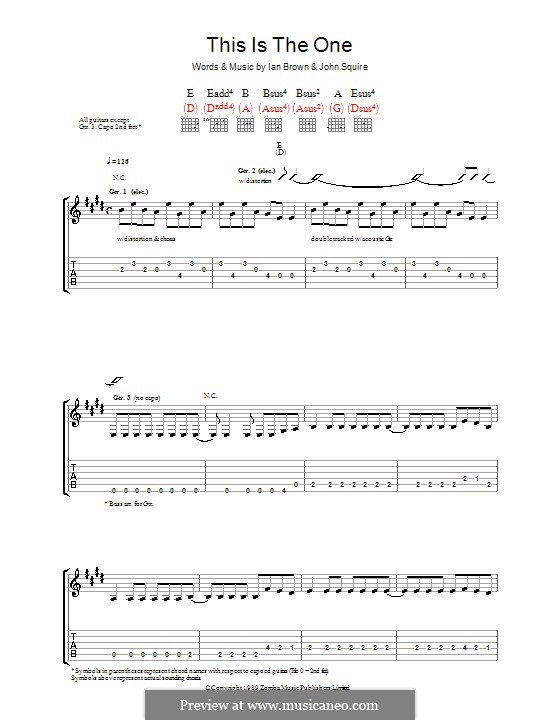 This is the One (The Stone Roses): For guitar with tab by Ian Brown, John Squire