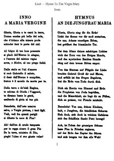 Hymn to the Virgin Mary, S.39: Full score by Franz Liszt