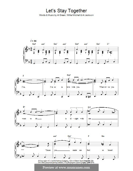 Let's Stay Together: For easy piano by Willie Mitchell, Al Jackson Jr.