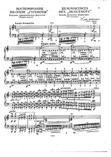 Réminiscences de 'Huguenots'. Transcription on Themes by Meyerbeer, S.412: Réminiscences de 'Huguenots'. Transcription on Themes by Meyerbeer by Franz Liszt