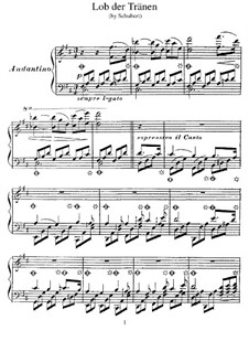 Lob der Tränen (In Praise of Tears), D.711 Op.13 No.2: For piano, S.557 by Franz Schubert