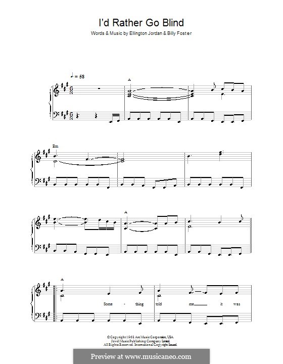 I'd Rather Go Blind (Etta James): For easy piano by Billy Foster, Donto Foster, Ellington Jordan