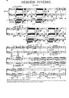 Symphonic Poem No.8 'Héroïde funèbre', for Piano Four Hands, S.596a: Piano score by Franz Liszt