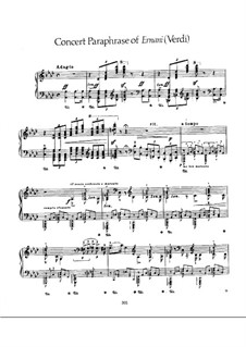 Concert Paraphrase on Theme from 'Ernani' by Verdi, S.432: For piano by Franz Liszt