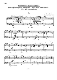 Four Short Piano Pieces: For piano by Franz Liszt