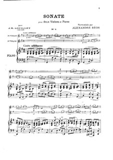 Sonata for Two Violins and Piano in G Major: Sonata for Two Violins and Piano in G Major by Jean Baptiste Loeillet of London