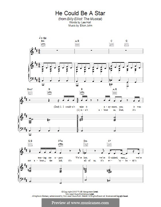 He Could Be a Star: For voice and piano (or guitar) by Elton John