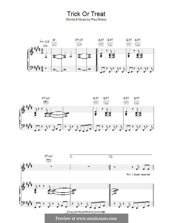 Trick or Treat: For voice and piano (or guitar) by Paul Brady