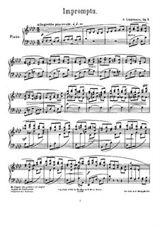 Impromptu in A Flat Major, Op.5: For piano by Sergei Lyapunov