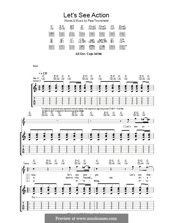 Let's See Action (The Who): For guitar with tab by Peter Townshend