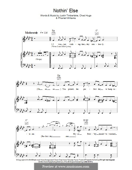 Nothin' Else: For voice and piano (or guitar) by Charles Edward Hugo, Justin Timberlake, Pharrell Williams