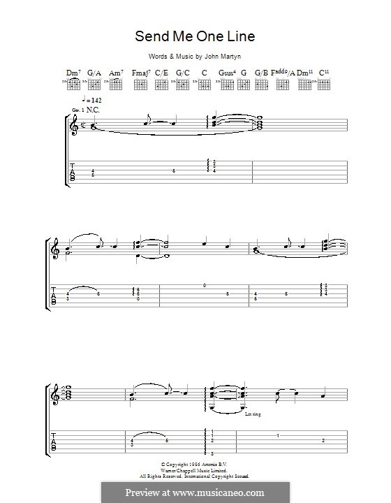 Send Me One Line: For guitar with tab by John Martyn