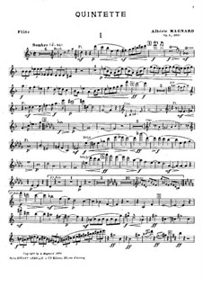 Quintet for Piano and Winds in D Minor, Op.8: Full score, Parts by Albéric Magnard