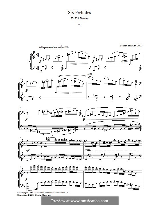 Six Preludes: Prelude No.3 by Lennox Berkeley