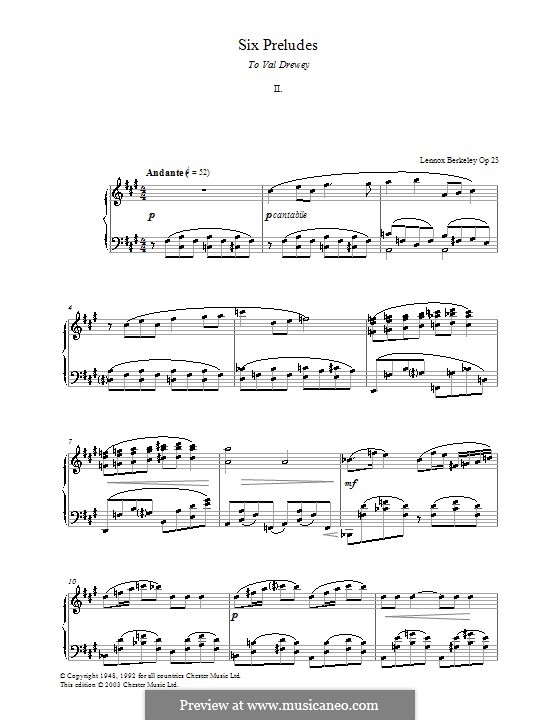 Six Preludes: Prelude No.2 by Lennox Berkeley