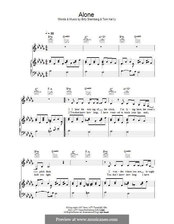 Alone - Heart - Piano Sheet Music