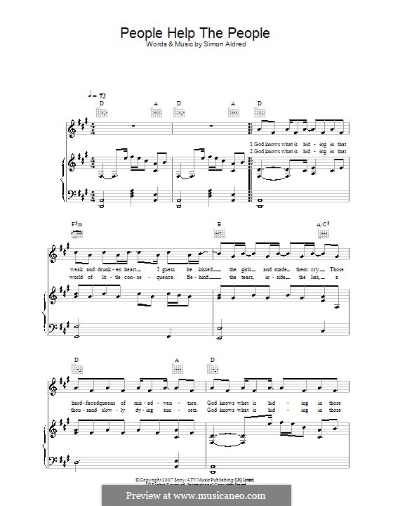 People the by S. Aldred sheet music on MusicaNeo