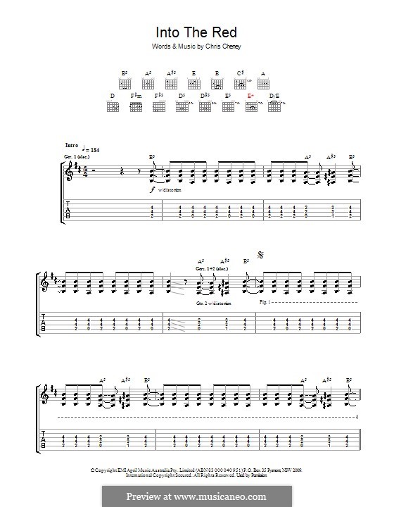 Into the Red (The Living End): For guitar with tab by Chris Cheney
