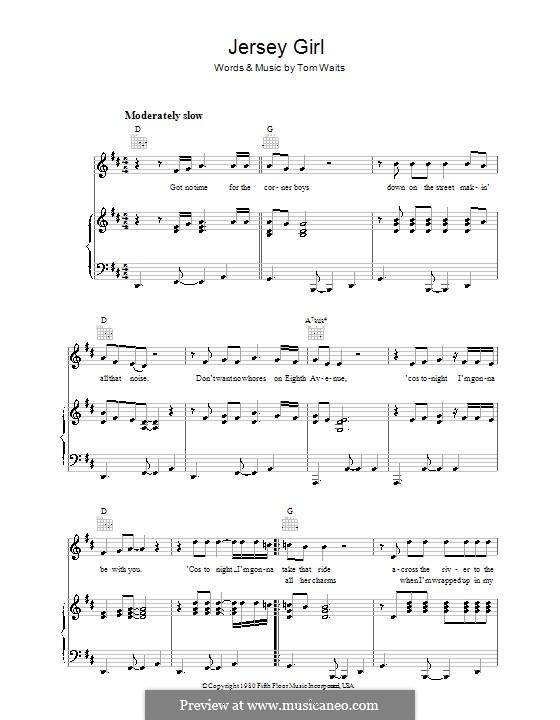 Fra Joseph Banks ulækkert Jersey Girl by T. Waits - sheet music on MusicaNeo