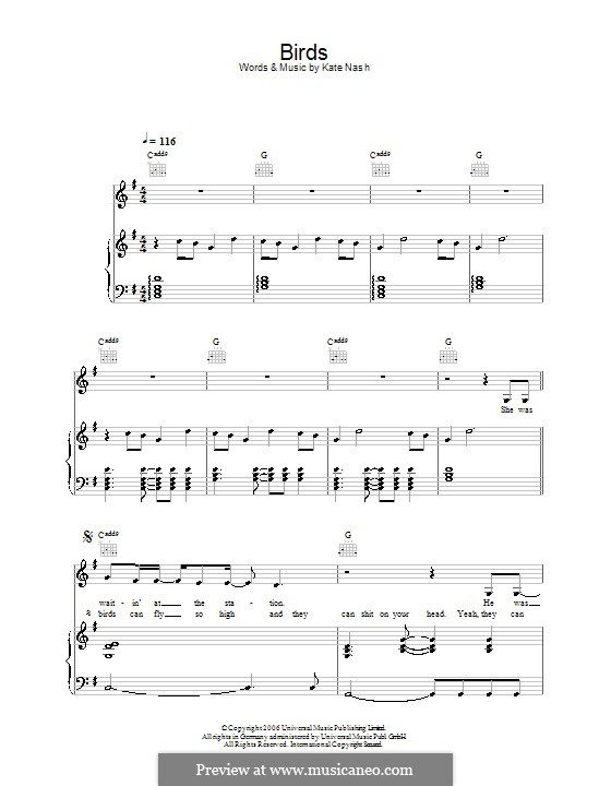 Birds: For voice and piano (or guitar) by Kate Nash