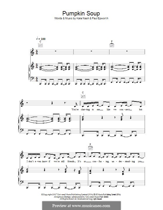 Pumpkin Soup: For voice and piano (or guitar) by Paul Epworth