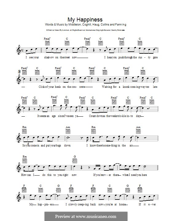My Happiness (Powderfinger) by B. Fanning, D. Middleton, I. Haug, J