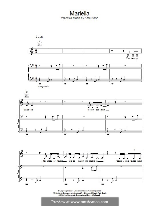 Mariella: For voice and piano (or guitar) by Kate Nash