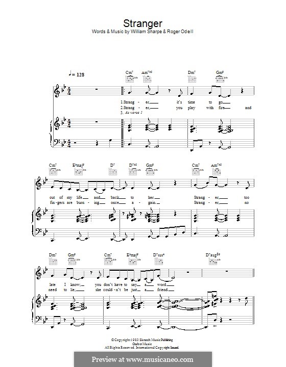 Stranger (Shakatak): For voice and piano (or guitar) by Roger Odell, William Sharpe