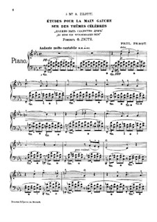 Three Etudes on Famous Themes for the Left Hand: For piano by Paul Pabst