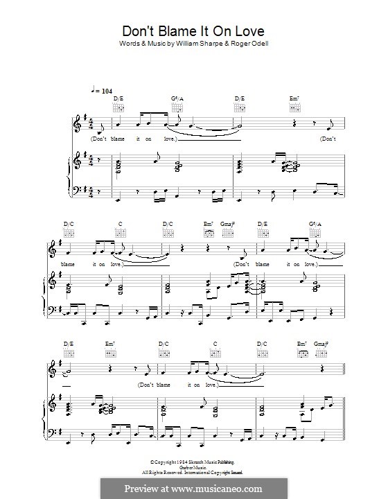 Don T Blame It On Love Shakatak By R Odell W Sharpe On Musicaneo