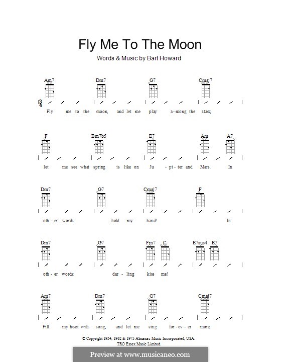 Fly Me to the Moon (In Other Words): For ukulele with strumming patterns by Bart Howard