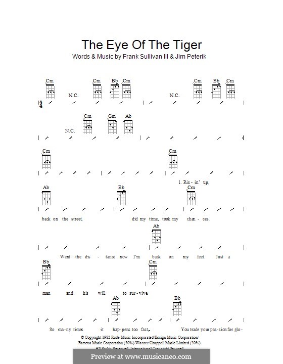 Eye of the Tiger (Survivor) by F.M. Sullivan III, J.M. Peterik on MusicaNeo