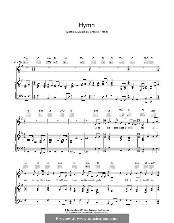 Hymn: For voice and piano (or guitar) by Brooke Fraser