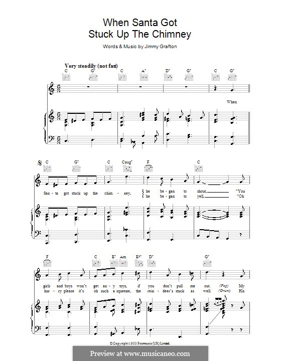 When Santa Got Stuck Up the Chimney: For voice and piano (or guitar) by Jimmy Grafton