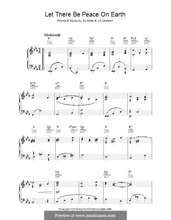 Let There Be Peace on Earth (The Choirboys): For piano by Jill Jackson, Sy Miller