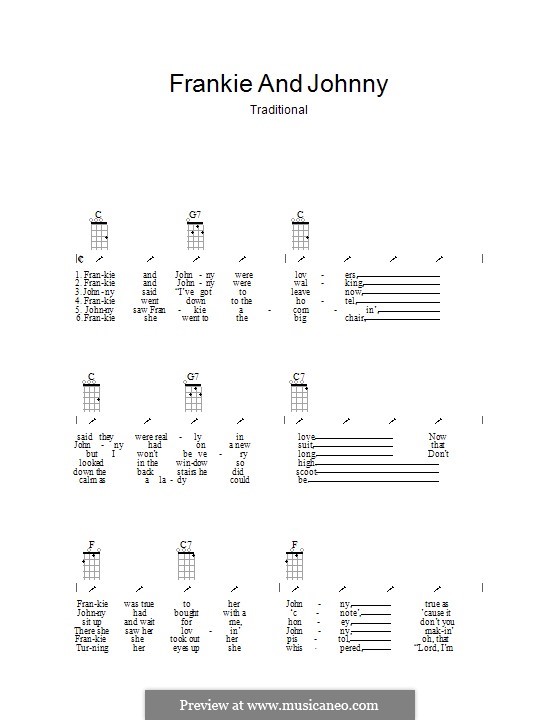 Frankie and Johnny: Ukulele with strumming patterns by folklore