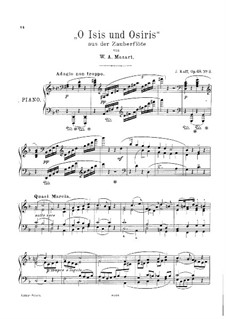 O Isis and Osiris: For piano by Wolfgang Amadeus Mozart