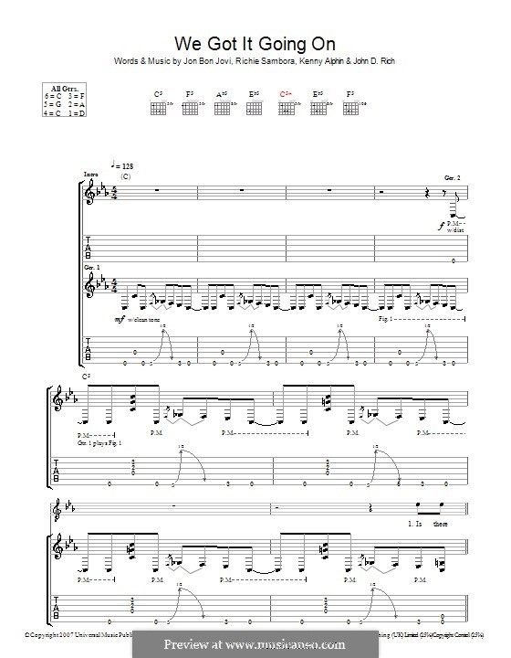 We Got It Going on (Bon Jovi): For guitar with tab by John D. Rich, Jon Bon Jovi, Kenny Alphin, Richie Sambora