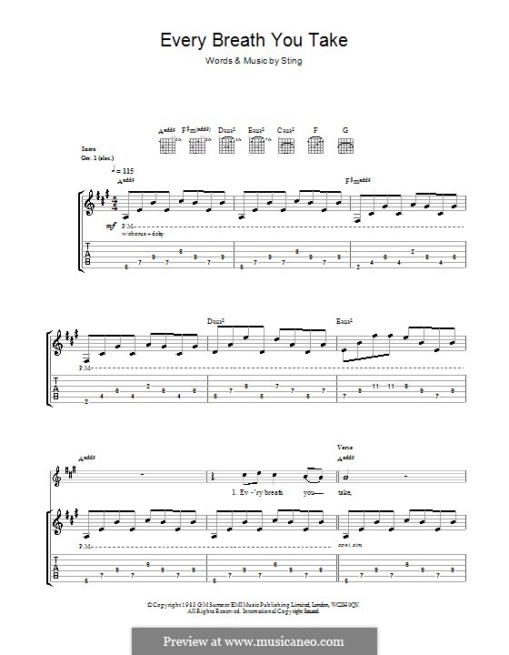 the police—every breath you take tab the police—every breath you take tab