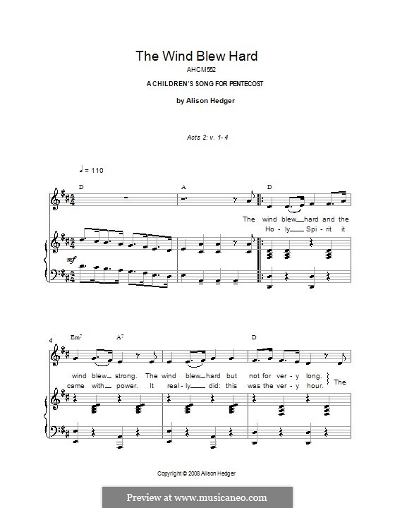 The Wind Blew Hard: For voice and piano (or guitar) by Alison Hedger