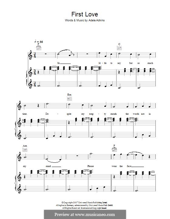 First Love by Adele - sheet music on MusicaNeo