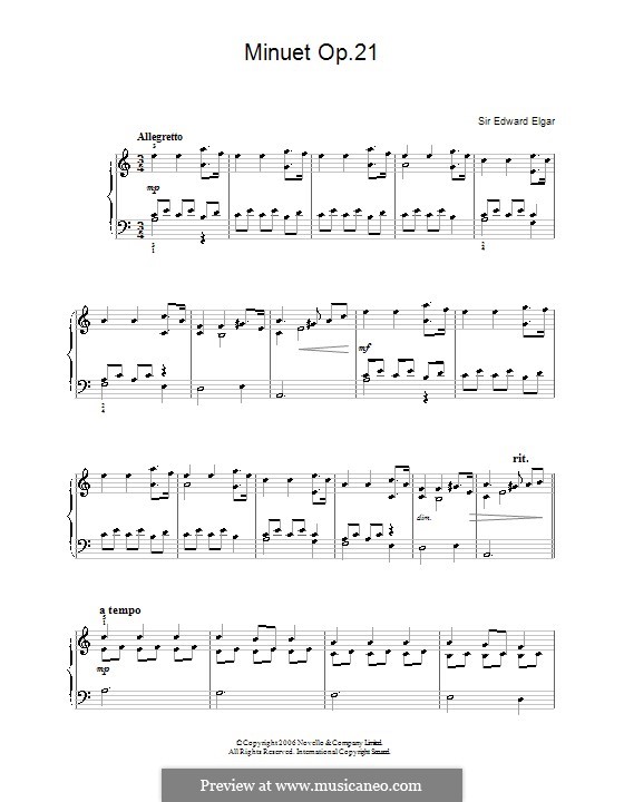 Minuet, Op.21: Minuet by Edward Elgar