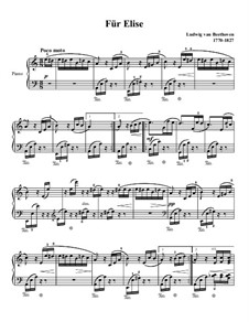 For Elise, for Piano, WoO 59: With fingering by Ludwig van Beethoven