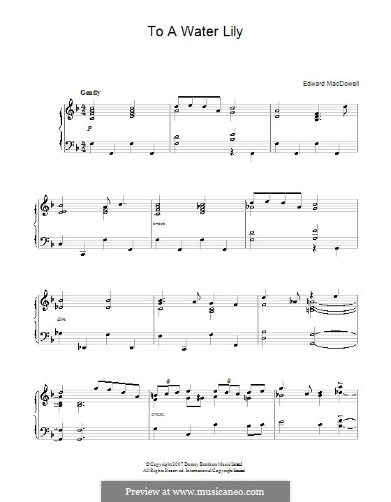 No.6 To a Water-Lily: For piano by Edward MacDowell