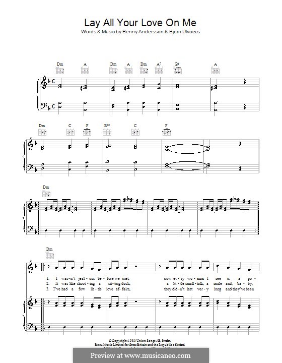 Lay All Your Love on Me (ABBA) by B. Andersson, B. Ulvaeus on MusicaNeo